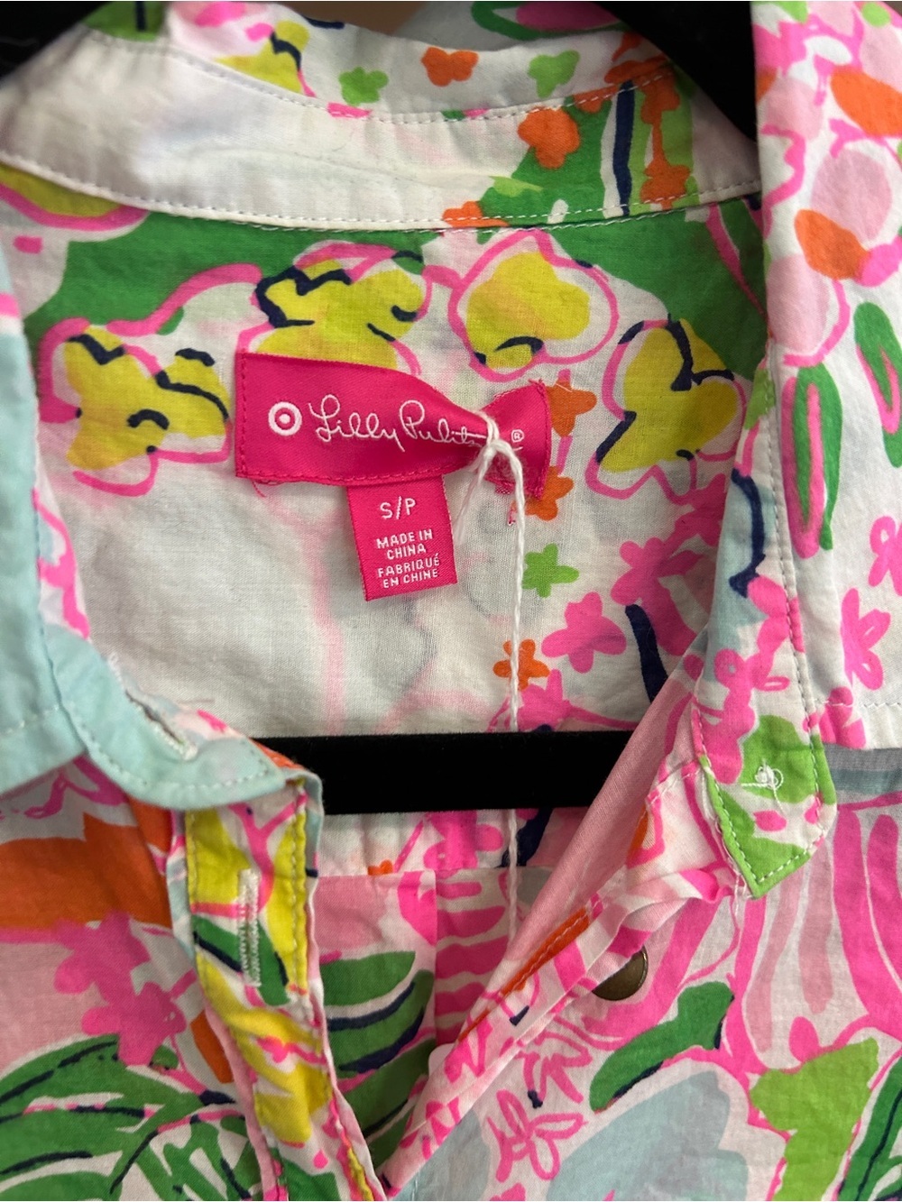 Lilly Pulitzer for Target 100% Cotton Vibrant Floral Button Up Shirt - size S - Picture 3 of 4